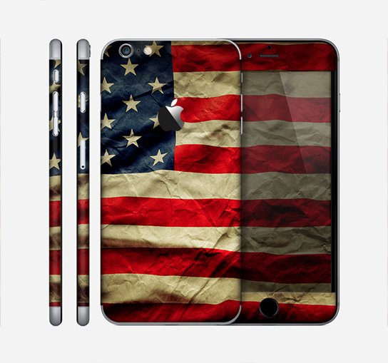 The Dark Wrinkled American Flag Skin for the Apple iPhone 6 Plus