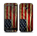 The Dark Wrinkled American Flag Skin for the HTC One M8