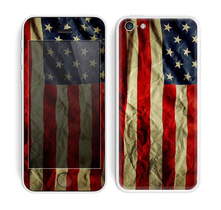 The Dark Wrinkled American Flag copy Skin for the Apple iPhone 5c