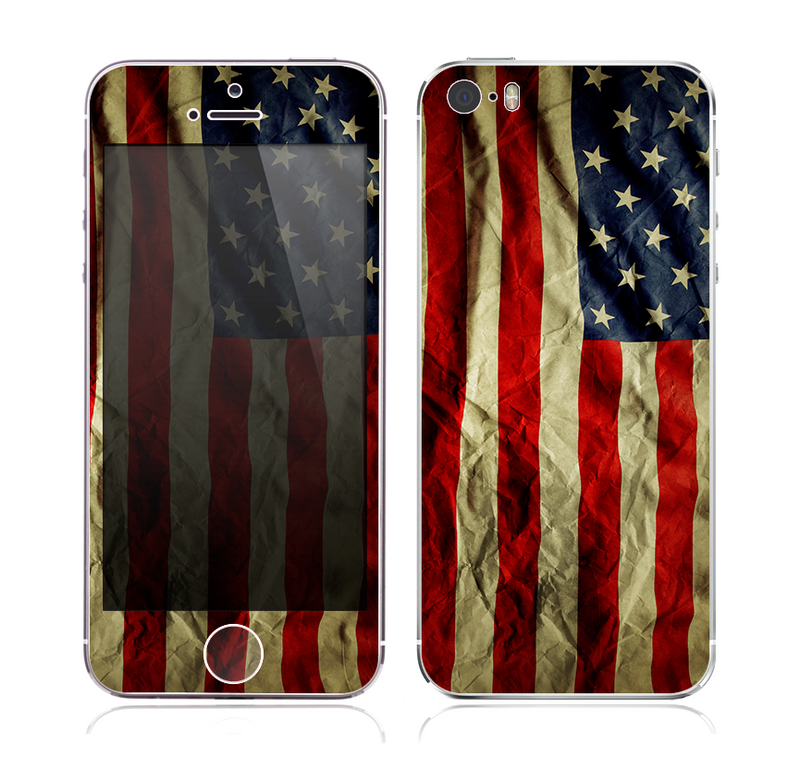 The Dark Wrinkled American Flag copy Skin for the Apple iPhone 5s