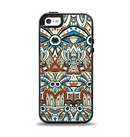 The Decorative Blue & Red Aztec Pattern Apple iPhone 5-5s Otterbox Symmetry Case Skin Set