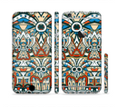 The Decorative Blue & Red Aztec Pattern Sectioned Skin Series for the Apple iPhone 6s Plus