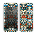 The Decorative Blue & Red Aztec Pattern Skin for the Apple iPhone 5c