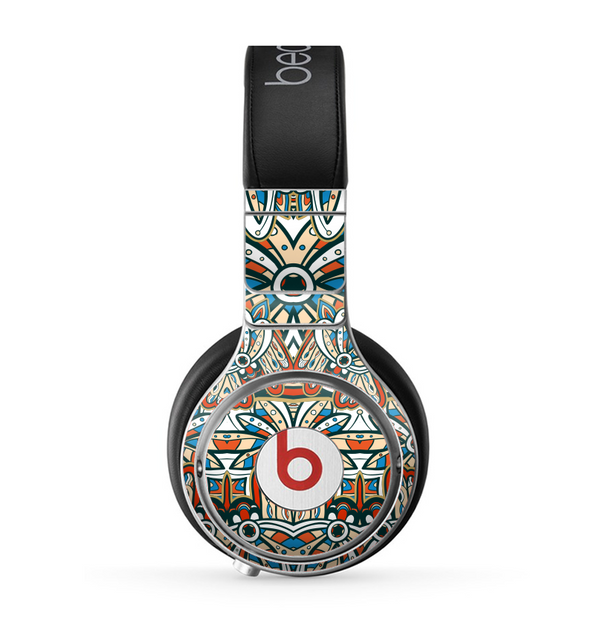 The Decorative Blue & Red Aztec Pattern Skin for the Beats by Dre Pro Headphones