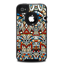The Decorative Blue & Red Aztec Pattern Skin for the iPhone 4-4s OtterBox Commuter Case