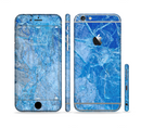 The Deep Blue Ice Texture Sectioned Skin Series for the Apple iPhone 6s Plus