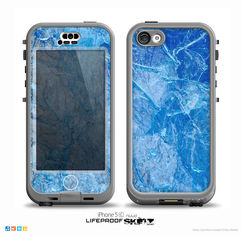 The Deep Blue Ice Texture Skin for the iPhone 5c nüüd LifeProof Case