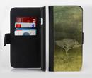 The Deep Green Tree Pastel Painting Ink-Fuzed Leather Folding Wallet Credit-Card Case for the Apple iPhone 6/6s, 6/6s Plus, 5/5s and 5c