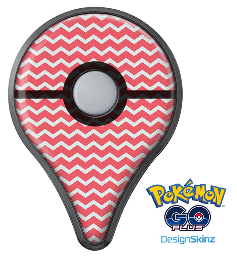 The Deep Pink and White Chevron Pattern Pokémon GO Plus Vinyl Protective Decal Skin Kit