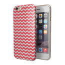 The Deep Pink and White Chevron Pattern iPhone 6/6s or 6/6s Plus 2-Piece Hybrid INK-Fuzed Case