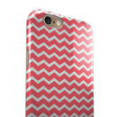 The Deep Pink and White Chevron Pattern iPhone 6/6s or 6/6s Plus 2-Piece Hybrid INK-Fuzed Case