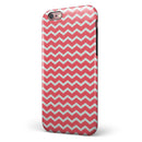 The Deep Pink and White Chevron Pattern iPhone 6/6s or 6/6s Plus 2-Piece Hybrid INK-Fuzed Case