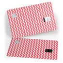 The Deep Pink and White Chevron Pattern - Premium Protective Decal Skin-Kit for the Apple Credit Card