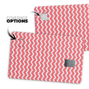 The Deep Pink and White Chevron Pattern - Premium Protective Decal Skin-Kit for the Apple Credit Card