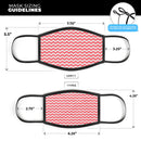 The Deep Pink and White Chevron Pattern - Made in USA Mouth Cover Unisex Anti-Dust Cotton Blend Reusable & Washable Face Mask with Adjustable Sizing for Adult or Child