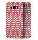 The Deep Pink and White Chevron Pattern - Samsung Galaxy S8 Full-Body Skin Kit