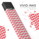The Deep Pink and White Chevron Pattern - Premium Decal Protective Skin-Wrap Sticker compatible with the Juul Labs vaping device