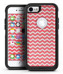 The Deep Pink and White Chevron Pattern - iPhone 7 or 8 OtterBox Case & Skin Kits