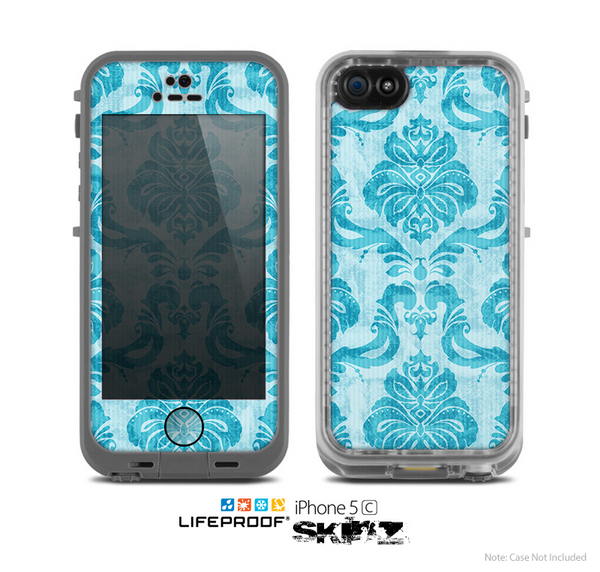 The Delciate Trendy Blue Pattern V4 Skin for the Apple iPhone 5c LifeProof Case
