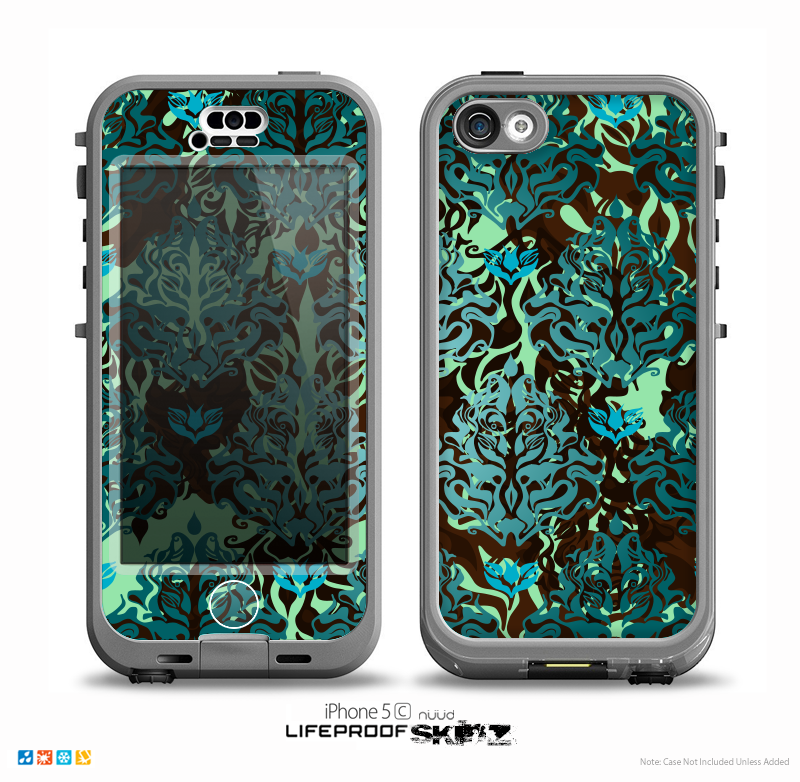The Delicate Abstract Green Pattern Skin for the iPhone 5c nüüd LifeProof Case