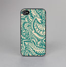 The Delicate Green & Tan Floral Lace Skin-Sert for the Apple iPhone 4-4s Skin-Sert Case