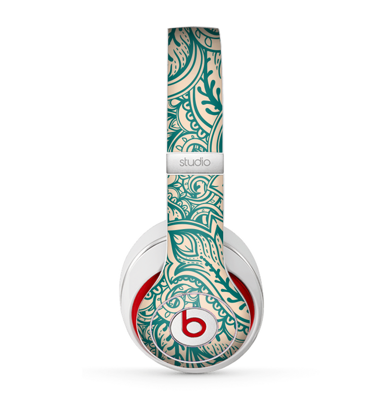 The Delicate Green & Tan Floral Lace Skin for the Beats by Dre Studio (2013+ Version) Headphones