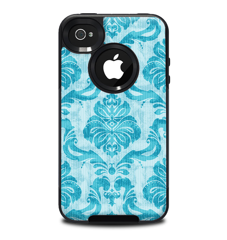 The Delicate Trendy Blue Pattern V4 Skin for the iPhone 4-4s OtterBox Commuter Case
