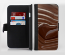 The Dipped Chocolate Heart Ink-Fuzed Leather Folding Wallet Credit-Card Case for the Apple iPhone 6/6s, 6/6s Plus, 5/5s and 5c