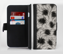 The Dotted Black & White Animal Fur Ink-Fuzed Leather Folding Wallet Credit-Card Case for the Apple iPhone 6/6s, 6/6s Plus, 5/5s and 5c