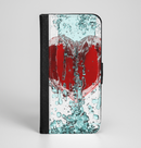 The Drenched 3D Icon Ink-Fuzed Leather Folding Wallet Case for the iPhone 6/6s, 6/6s Plus, 5/5s and 5c