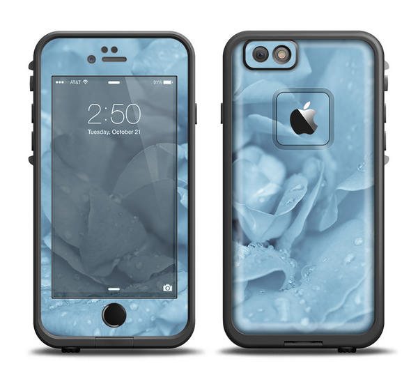 The Drenched Blue Rose Apple iPhone 6 LifeProof Fre Case Skin Set