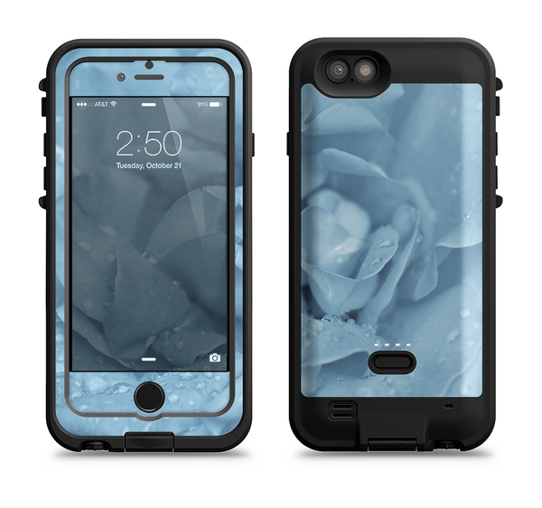 The Drenched Blue Rose Apple iPhone 6/6s LifeProof Fre POWER Case Skin Set