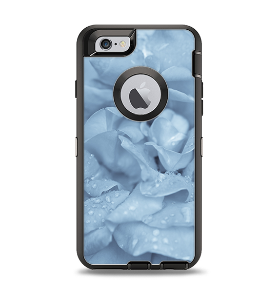 The Drenched Blue Rose Apple iPhone 6 Otterbox Defender Case Skin Set