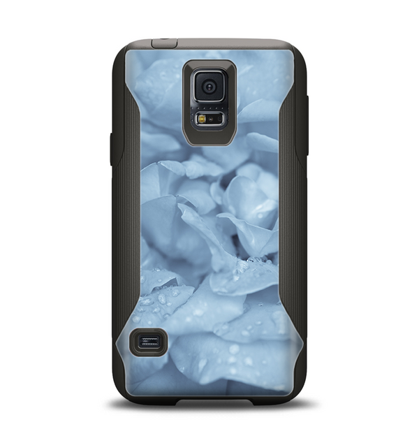 The Drenched Blue Rose Samsung Galaxy S5 Otterbox Commuter Case Skin Set