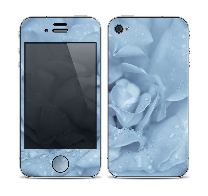 The Drenched Blue Rose Skin for the Apple iPhone 4-4s