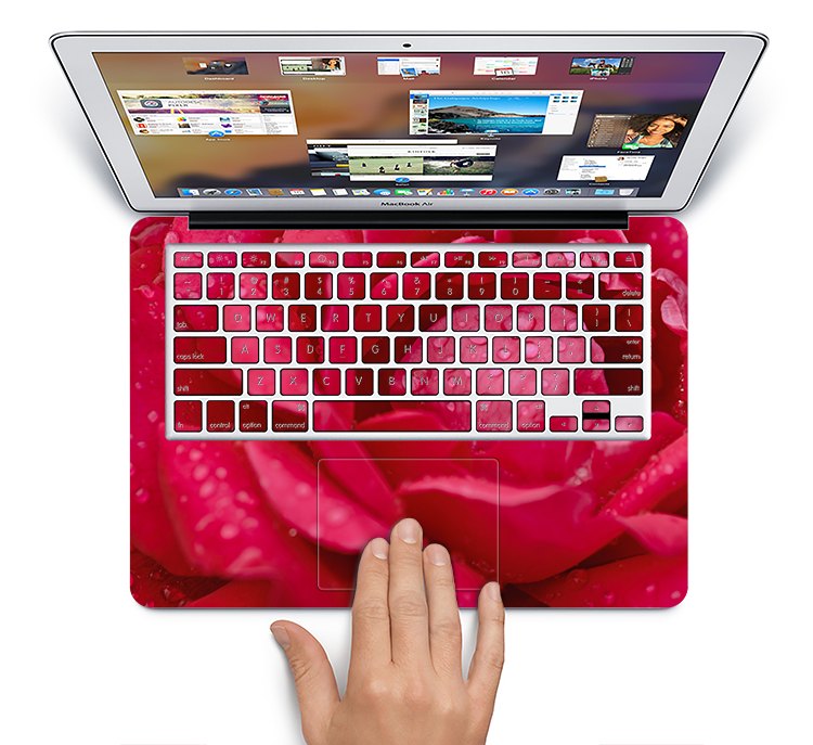 The Drenched Red Rose Skin Set for the Apple MacBook Air 13"