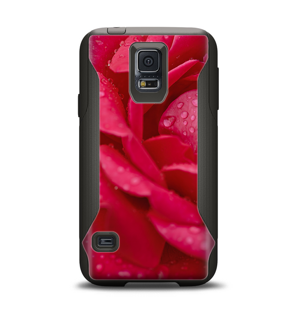 The Drenched Red Rose Samsung Galaxy S5 Otterbox Commuter Case Skin Set
