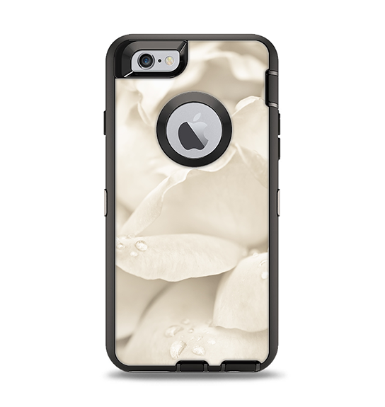 The Drenched White Rose Apple iPhone 6 Otterbox Defender Case Skin Set