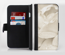 The Drenched White Rose Ink-Fuzed Leather Folding Wallet Credit-Card Case for the Apple iPhone 6/6s, 6/6s Plus, 5/5s and 5c