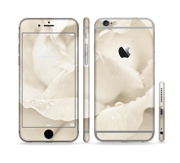 The Drenched White Rose Sectioned Skin Series for the Apple iPhone 6 Plus