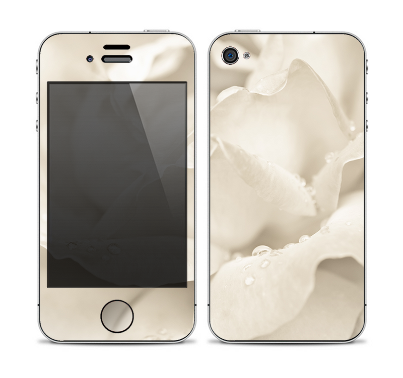 The Drenched White Rose Skin for the Apple iPhone 4-4s