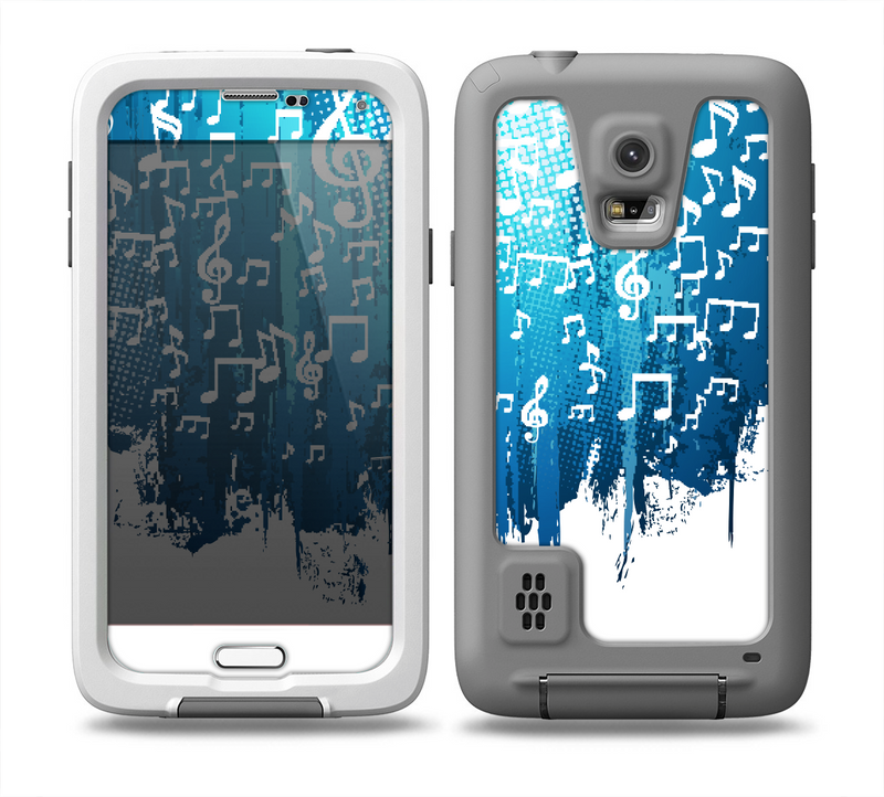 The Dripping Blue & White Music Notes Skin Samsung Galaxy S5 frē LifeProof Case