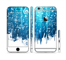 The Dripping Blue & White Music Notes Sectioned Skin Series for the Apple iPhone 6s Plus