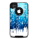 The Dripping Blue & White Music Notes Skin for the iPhone 4-4s OtterBox Commuter Case