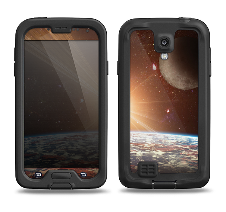 The Earth, Moon and Sun Space Scene Samsung Galaxy S4 LifeProof Nuud Case Skin Set