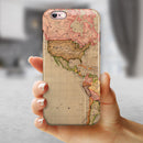 The Eastern World Overview Map iPhone 6/6s or 6/6s Plus 2-Piece Hybrid INK-Fuzed Case