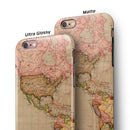 The Eastern World Overview Map iPhone 6/6s or 6/6s Plus 2-Piece Hybrid INK-Fuzed Case
