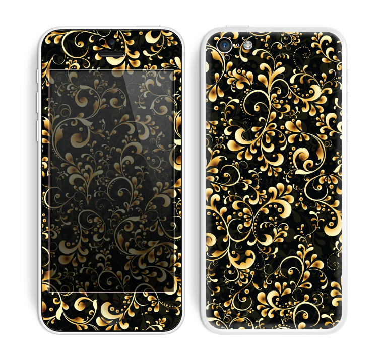 The Elegant Golden Swirls Skin for the Apple iPhone 5c