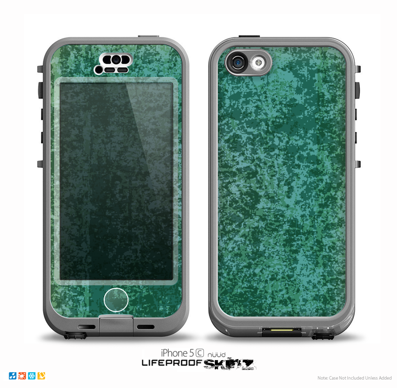 The Emerald Green Choppy Pattern Skin for the iPhone 5c nüüd LifeProof Case