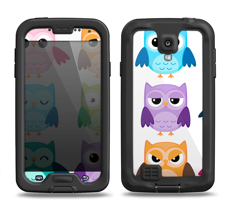 The Emotional Cartoon Owls Samsung Galaxy S4 LifeProof Nuud Case Skin Set